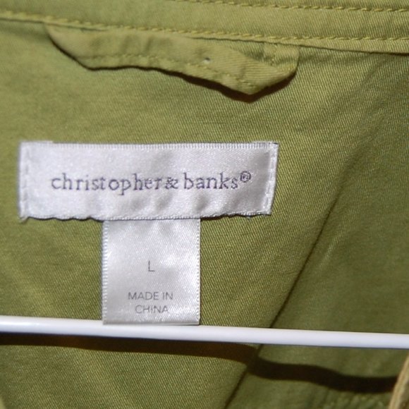 CHRISTOPHER & BANKS Women's Lime Green Zipper Jacket Size Large - Picture 7 of 7